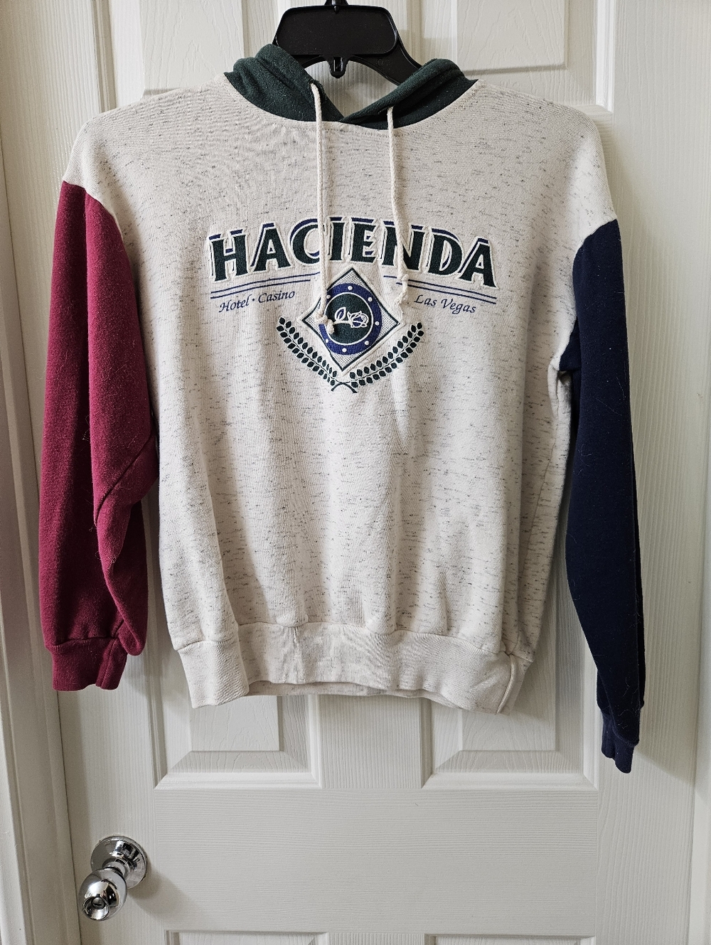 Vintage Hacienda Hotel and Casino Hoodie Sweatshirt - Burgundy & Green
